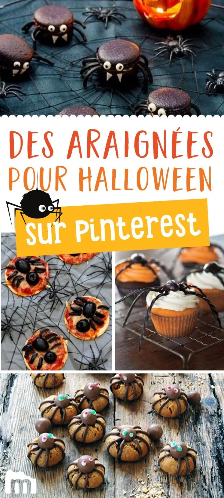 Recettes d'araignées Halloween sur Pinterest avec des suggestions créatives.