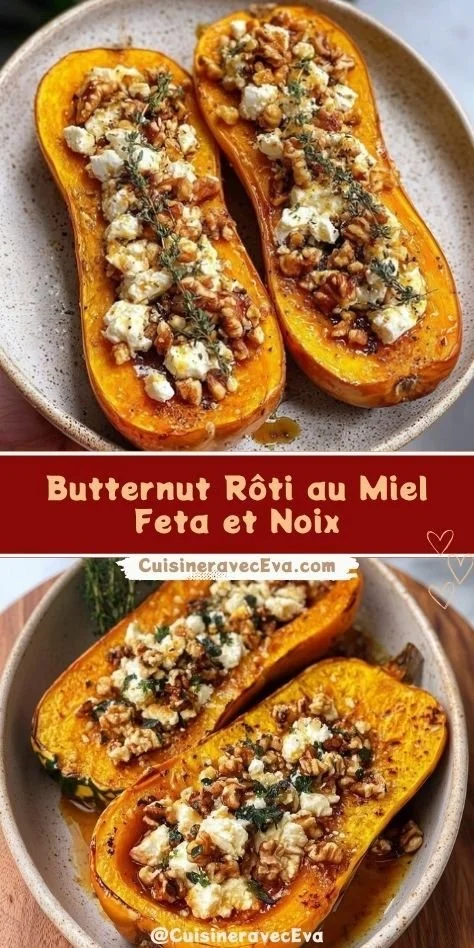 Butternut rôti au miel, feta et noix, un plat sucré-salé gourmand