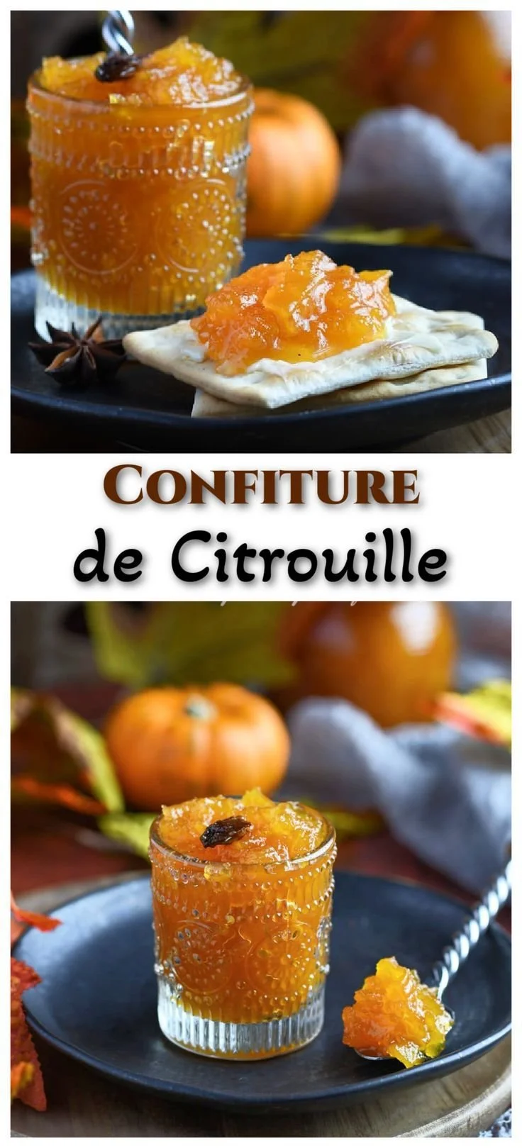 Confiture de citrouille maison dans un pot en verre