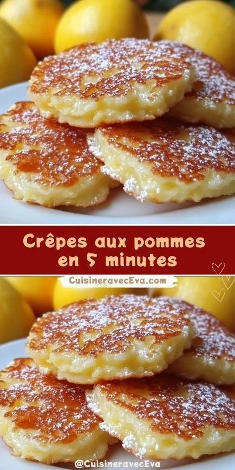 Crêpes aux pommes délicieuses et rapides à préparer en 5 minutes