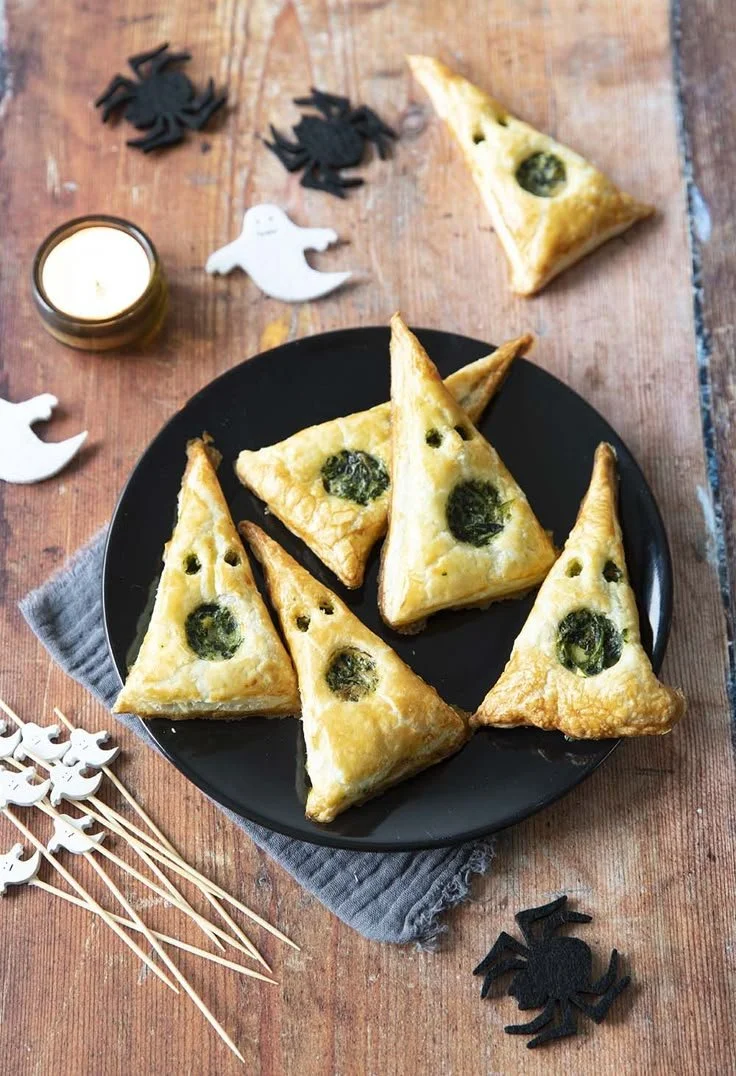 Feuilletés fantômes épinards-chèvre pour Halloween