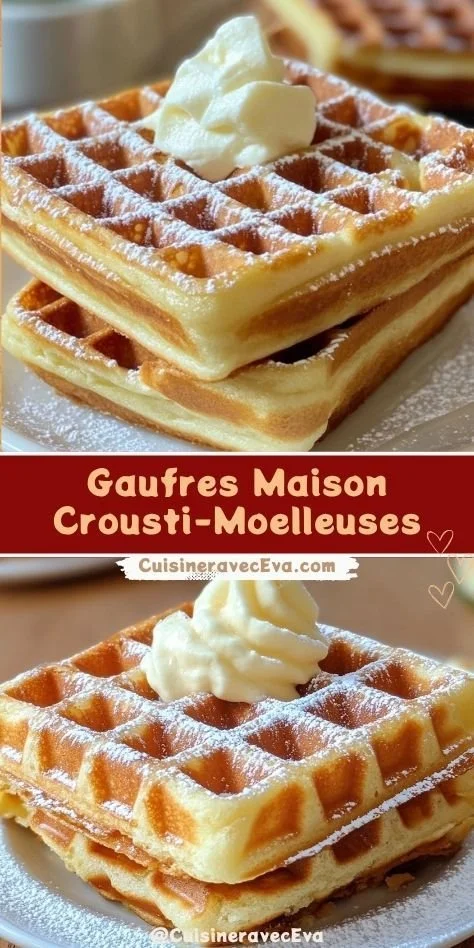 Gaufres maison crousti-moelleuses, légères et dorées, prêtes à déguster