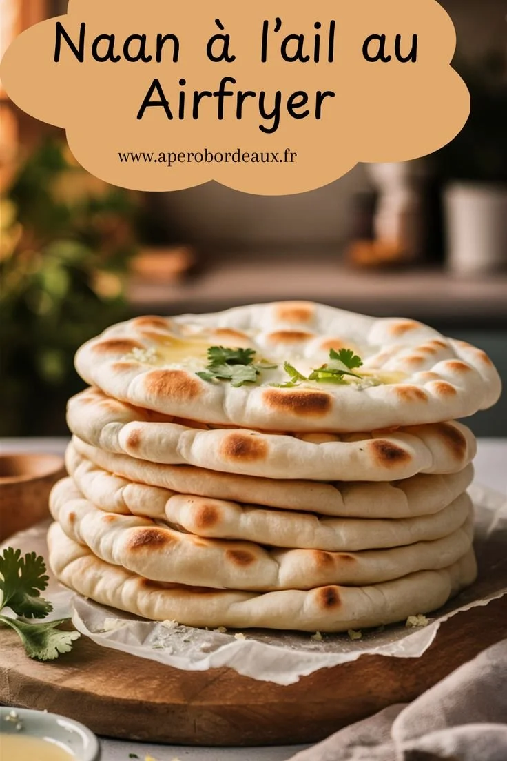 Naan à l'ail croustillant préparé dans un Airfryer