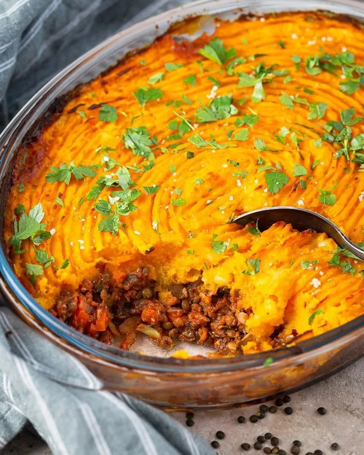 Parmentier potimarron vegan avec lentilles - plat savoureux et nutritif