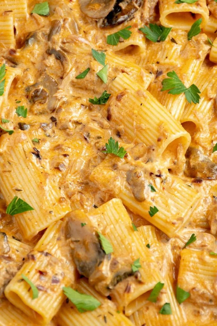 Recette de pâtes au thon et champignons délicieuses et faciles à préparer