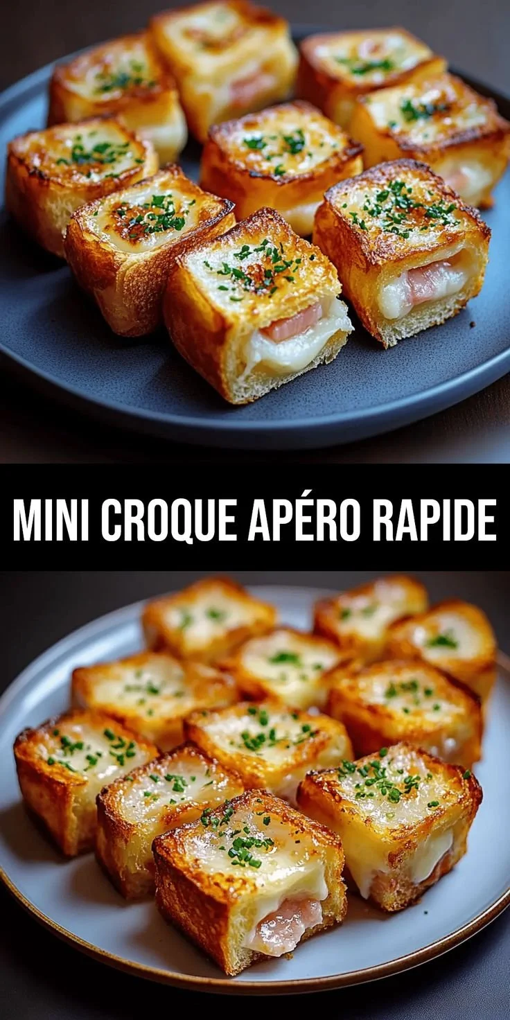 Petit Croque-Monsieur apéritif facile à préparer sur une assiette
