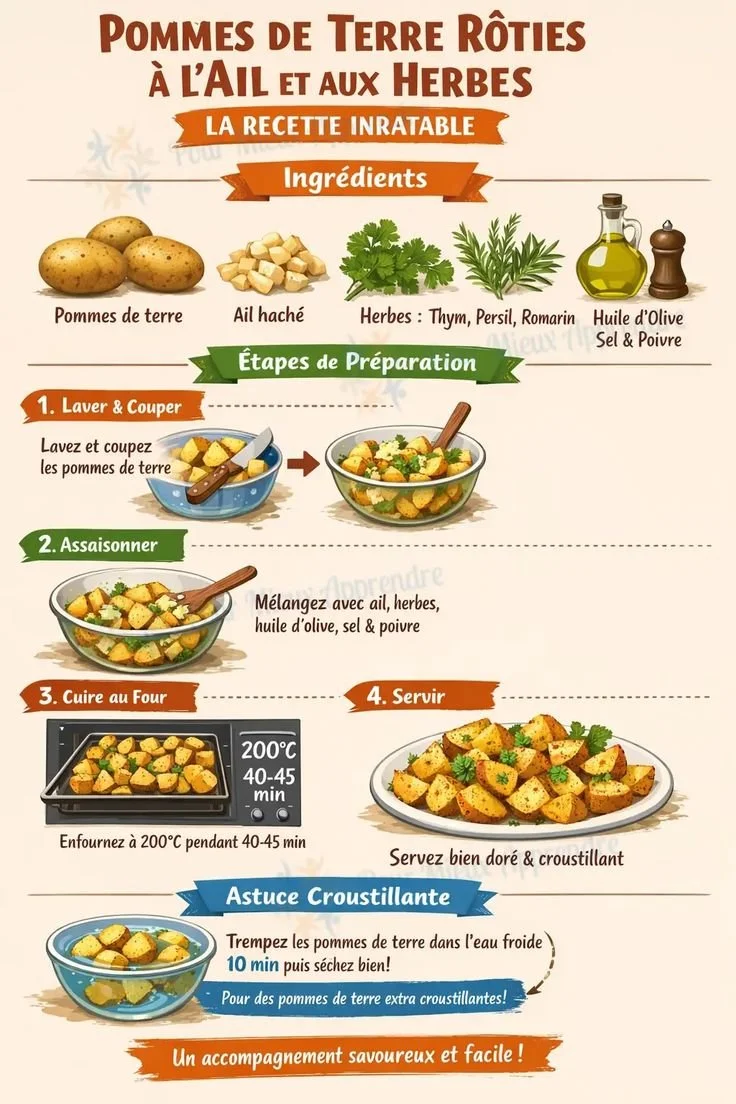 Pommes de terre rôties croustillantes servies dans un plat familial