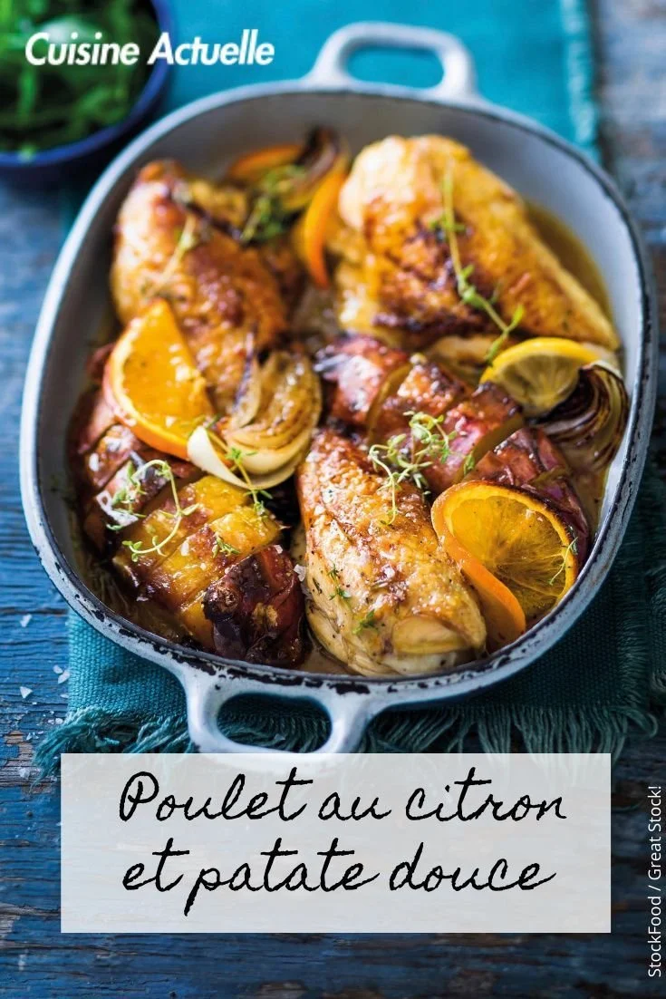 Recette de poulet au citron et patate douce délicieuse et facile à réaliser