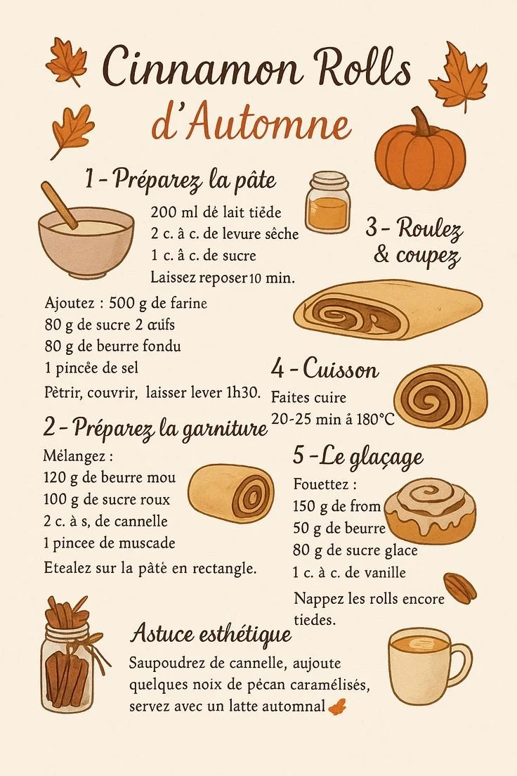 Recette gourmande de cinnamon rolls pour une ambiance automnale