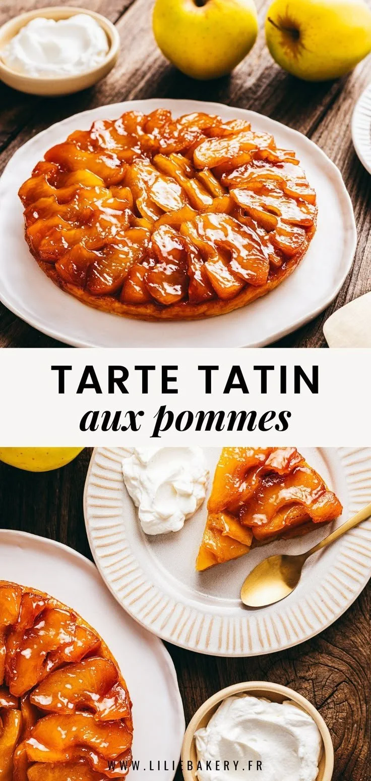 Tarte Tatin aux pommes, dessert français classique avec des pommes caramélisées